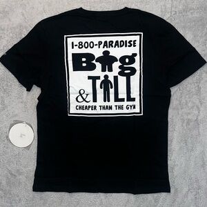 NWT 1-800-PARADISE MEN’S LARGE T-SHIRT BLACK “Big & Tall Cheaper Than The Gym”